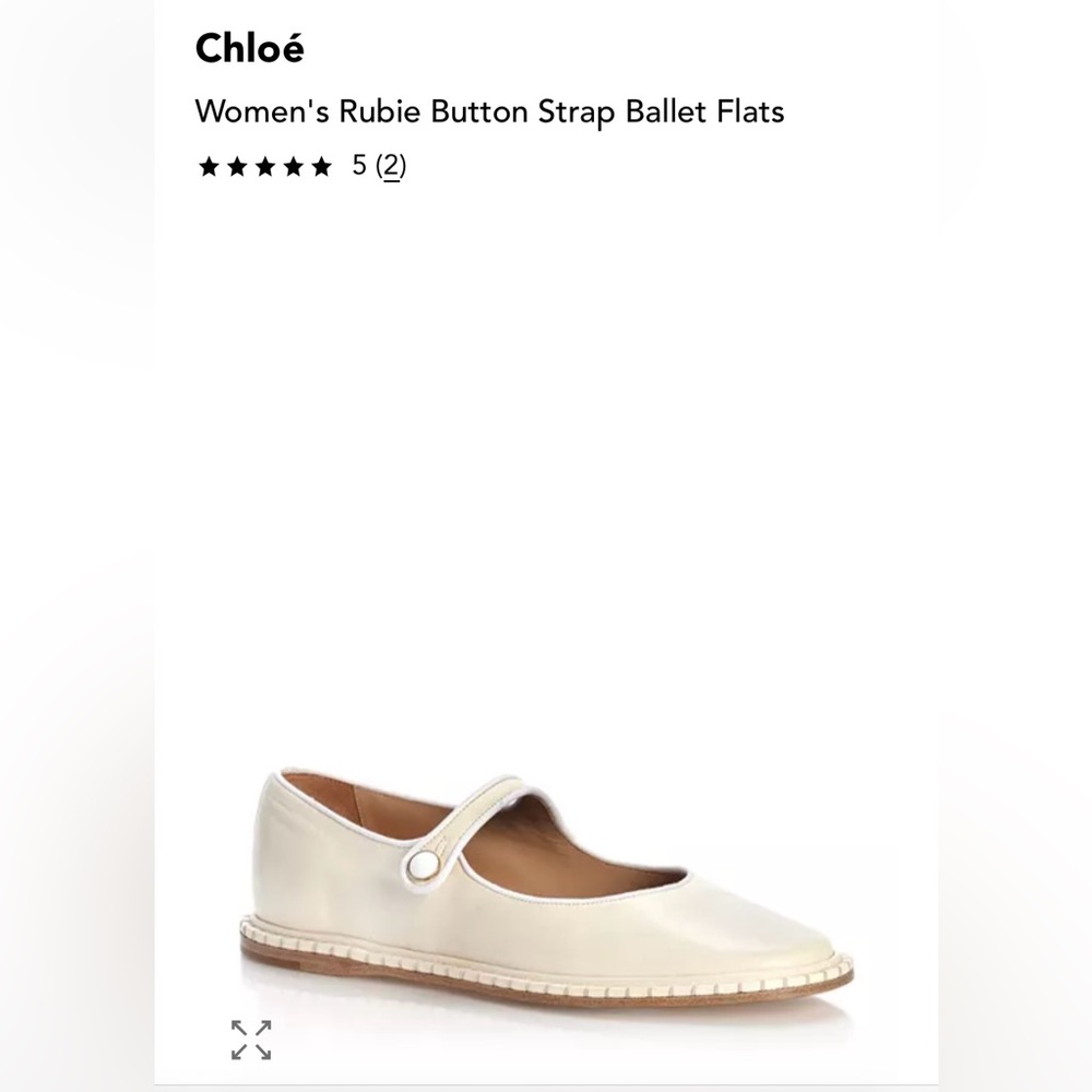 Chloe rubie button strap ballet flats